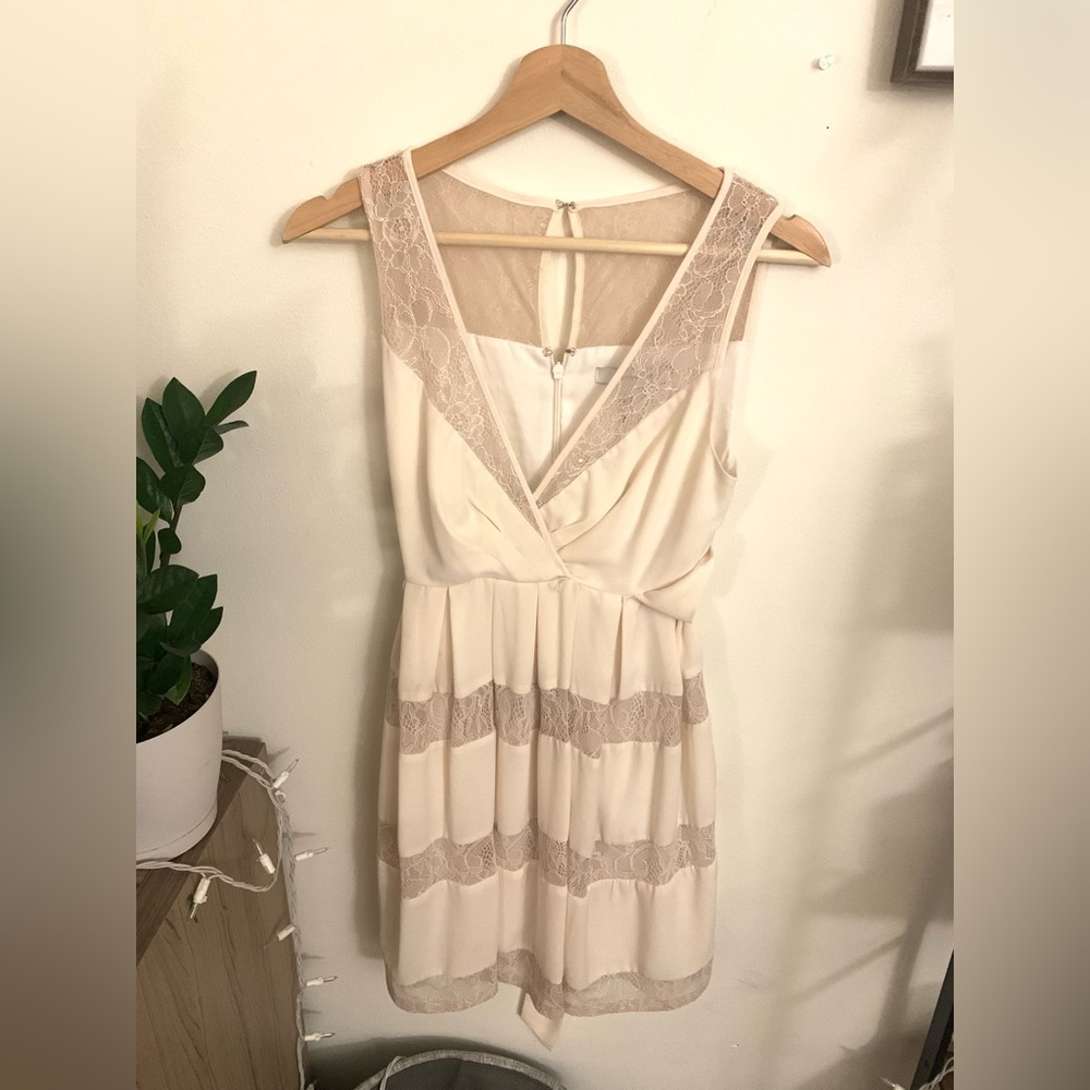 Cream lacy ruffled dress